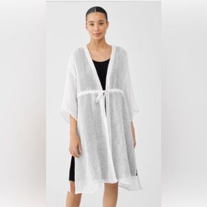 Eileen Fisher linen translucent jacket